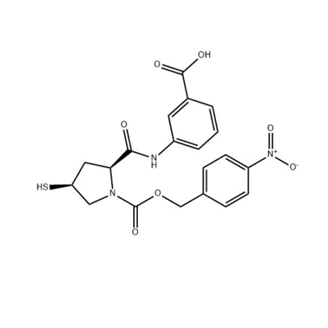 3 - [[[([(2S, 4S) -4-Mercapto-1- (4-nitrobenzloxi) carbonil-2-pirrolidinil] carbonil] amino] ácido benzoico (202467-69-4)